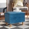 Baxton Studio Elias Modern and Contemporary Sky Blue Velvet Fabric and Oak Brown Finished Wood Storage Ottoman 178-11319-Zoro - alternate 10